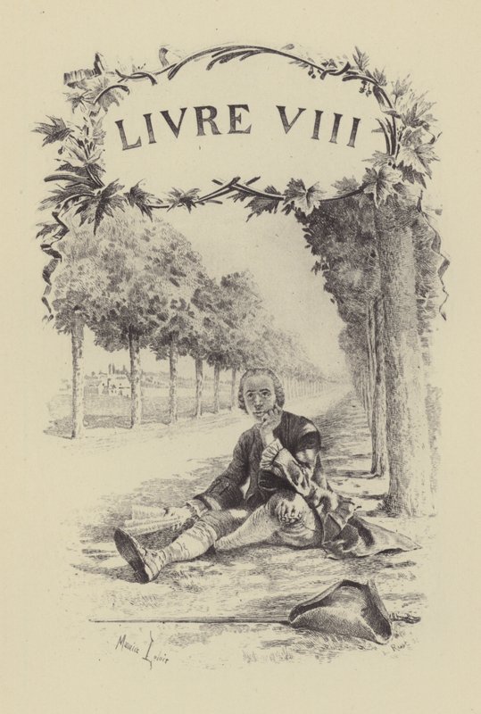 Illustration for Book VIII of Les Confessions de Jean-Jacques Rousseau by Maurice Leloir