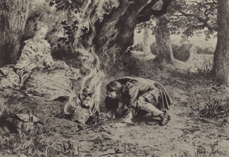 Illustration for Book VI of Les Confessions de Jean-Jacques Rousseau by Maurice Leloir