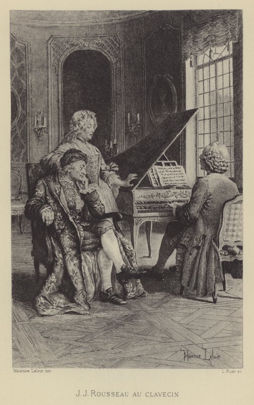 Jean-Jacques Rousseau at the harpsichord by Maurice Leloir