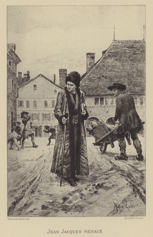 Jean-Jacques Rousseau Threatened on the Street by Maurice Leloir