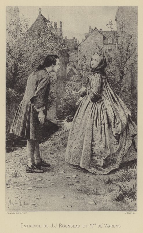 Meeting of Jean-Jacques Rousseau and Madame de Warens by Maurice Leloir
