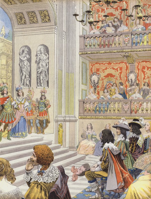 Performance in the Theatre of Palais Cardinal of Mirame, the Play Written by Richelieu and Desmarets by Maurice Leloir