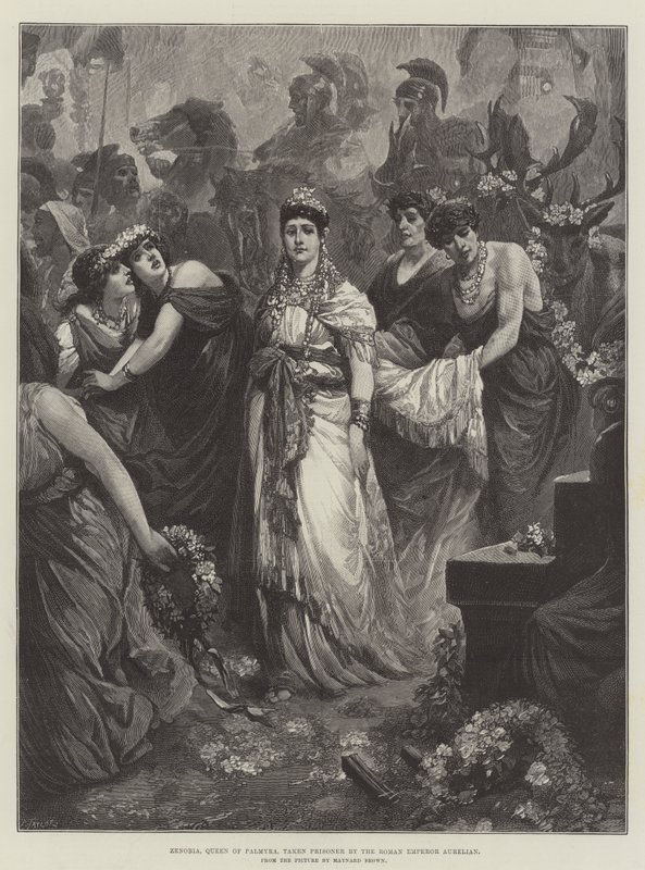 Zenobia, Queen of Palmyra, taken Prisoner by the Roman Emperor Aurelian by Maynard Brown