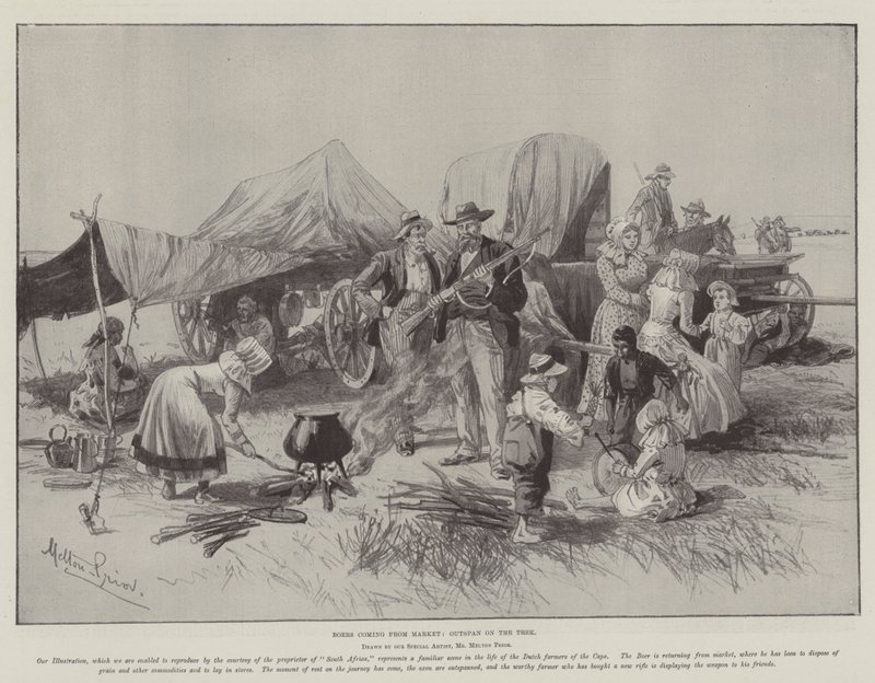 Boers coming from Market, Outspan on the Trek by Melton Prior