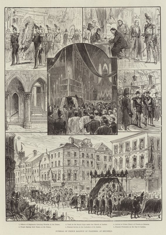 Funeral of Prince Baldwin of Flanders, at Brussels by Melton Prior