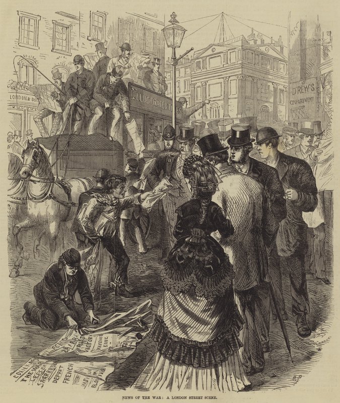News of the War, a London Street Scene by Melton Prior
