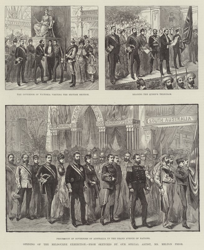 Opening of the Melbourne Exhibition by Melton Prior