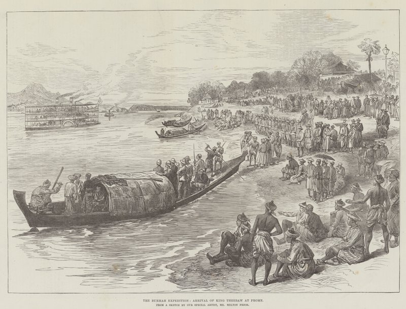The Burmah Expedition, Arrival of King Theebaw at Prome by Melton Prior