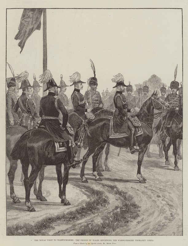 The Royal Visit to Warwickshire, the Prince of Wales reviewing the Warwickshire Yeomanry Corps by Melton Prior