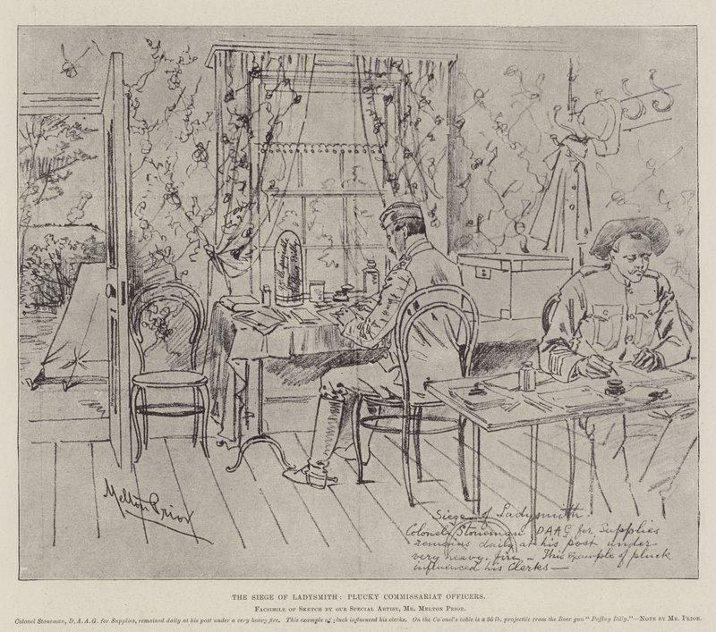 The Siege of Ladysmith, Plucky Commissariat Officers by Melton Prior