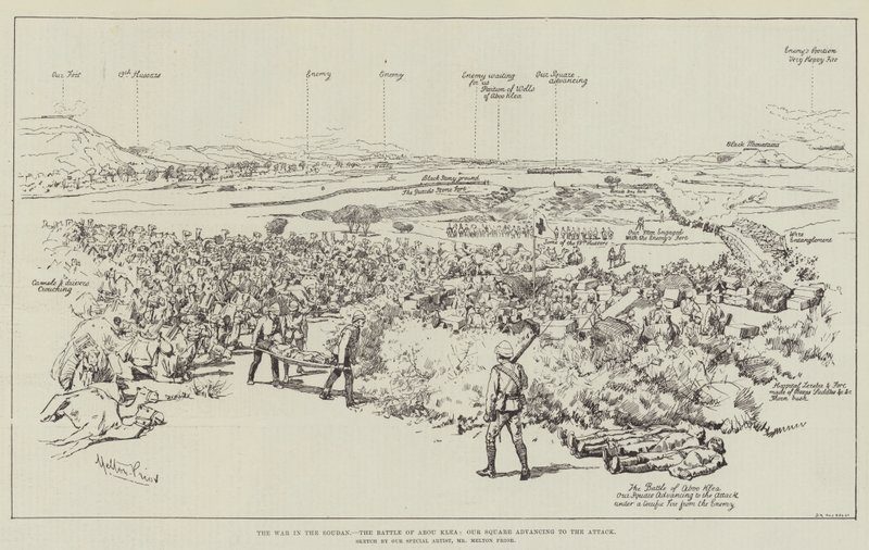 The War in the Soudan, the Battle of Abou Klea, Our Square Advancing to the Attack by Melton Prior