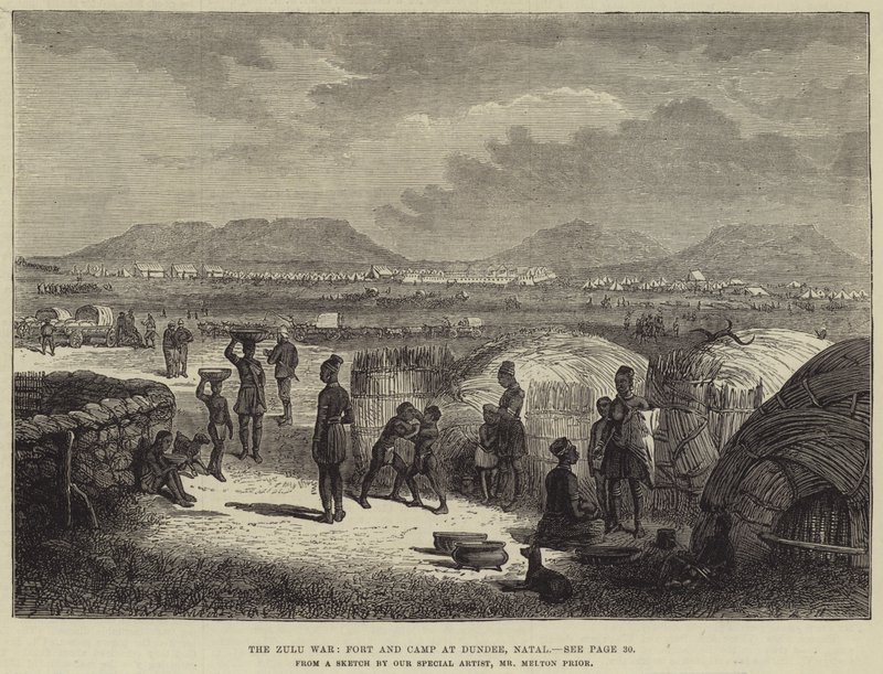The Zulu War, Fort and Camp at Dundee, Natal by Melton Prior