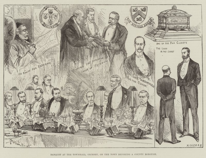 Banquet at the Townhall, Grimsby, on the Town Becoming a County Borough by Melton Prior