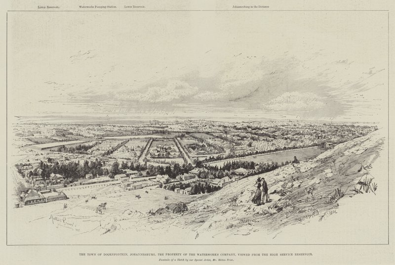 The Town of Doornfontein, Johannesburg, the Property of the Waterworks Company, viewed from the High Service Reservoir by Melton Prior
