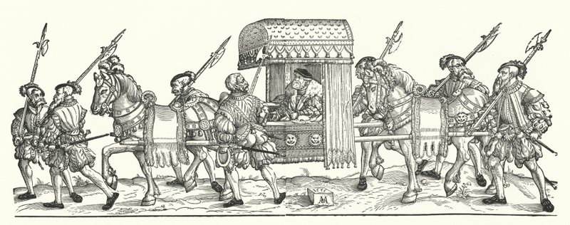A German elector travelling by litter by Michael Ostendorfer