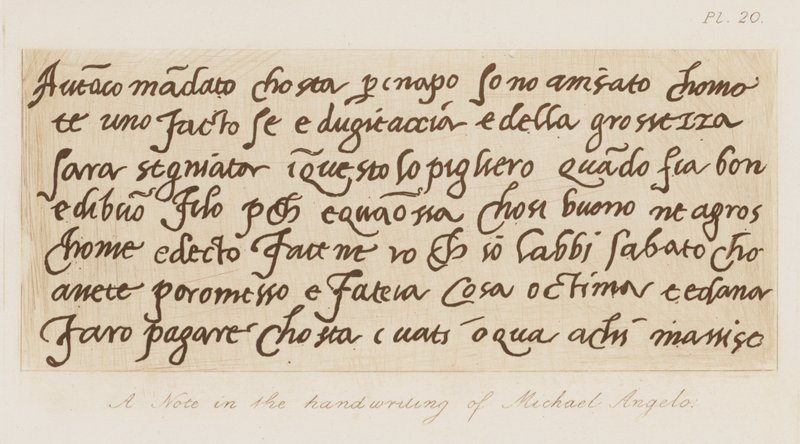 A note in the handwriting of Michelangelo by Michelangelo (after) Buonarroti