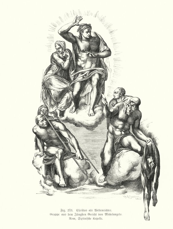 Christ the Judge, (detail) from Michelangelo