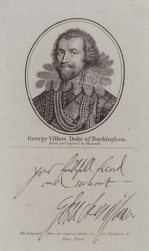 George Villiers Duke of Buckingham, English courtier, politician and favourite of King James I by Michiel Janszoon van (after) Miereveldt