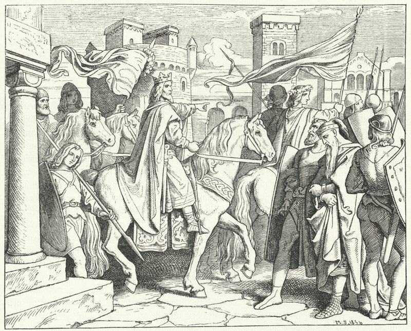 Charlemagne Entering Pavia, 774 by Moritz Ludwig von Schwind