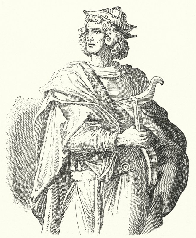 Walther von der Vogelweide, Middle High German lyric poet by Moritz Ludwig von Schwind