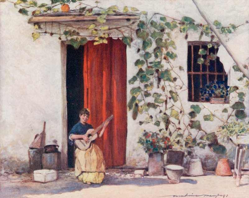 A Courtyard, Seville by Mortimer Ludington Menpes