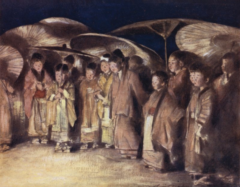 A Street Scene, Kioto by Mortimer Ludington Menpes
