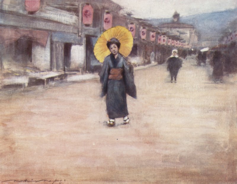 A Street in Kioto by Mortimer Ludington Menpes
