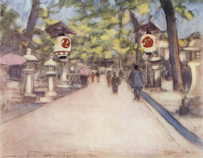 An Avenue of Lanterns by Mortimer Ludington Menpes