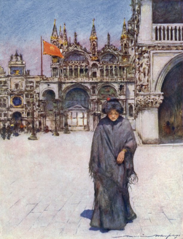 Crossing the Piazza by Mortimer Ludington Menpes