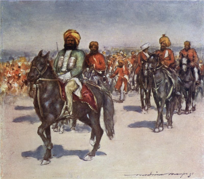 Native Horsemen in the Review of Native Retainers by Mortimer Ludington Menpes