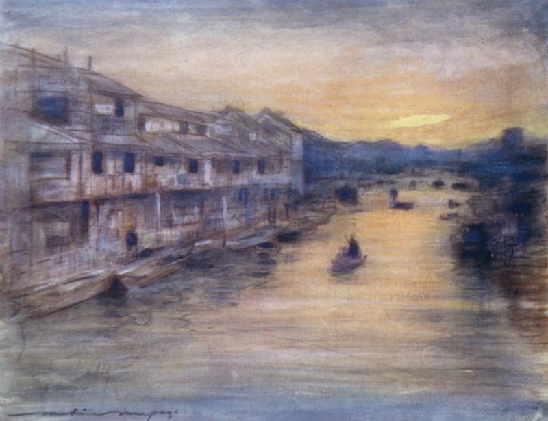 On the Great Canal, Osaka by Mortimer Ludington Menpes