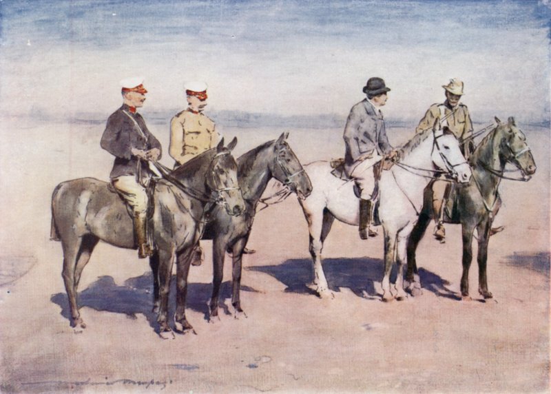 Sir Alfred Milner Interviewing Colonel Cholmondeley of the CIV by Mortimer Ludington Menpes