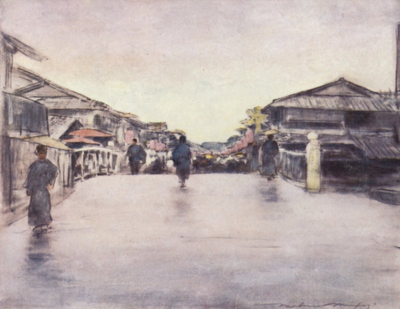 Street of Pink Lanterns by Mortimer Ludington Menpes