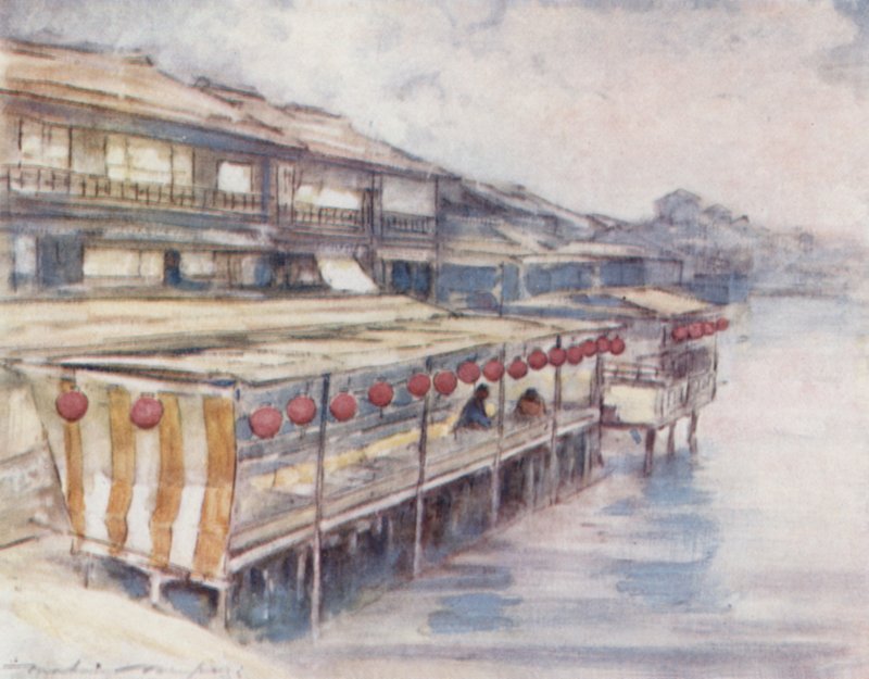 Tea-house by the River by Mortimer Ludington Menpes