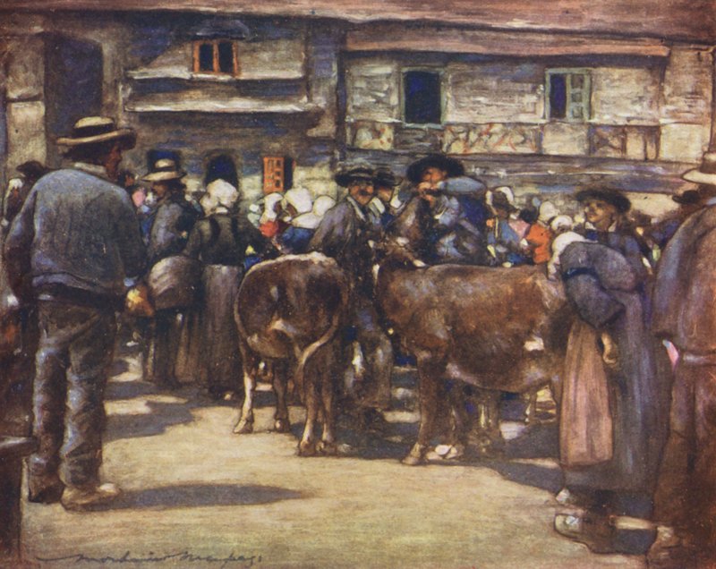 A Cattle Market by Mortimer Ludington Menpes