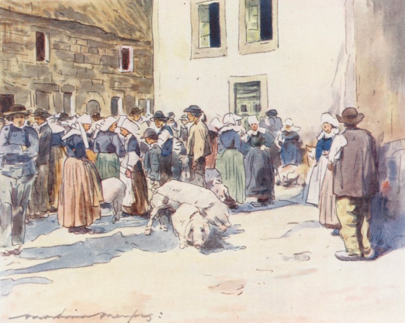 A Pig-Market by Mortimer Ludington Menpes
