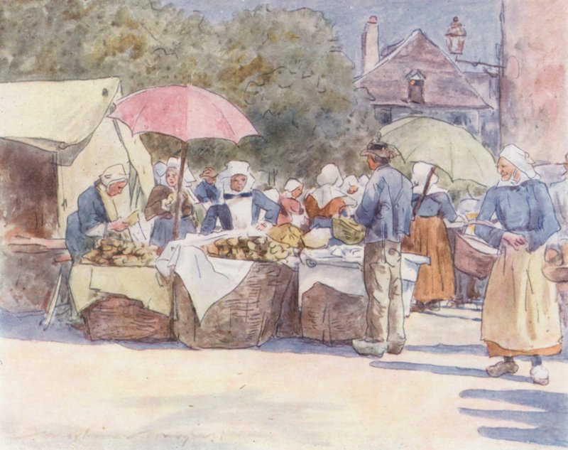 Bread Stalls by Mortimer Ludington Menpes
