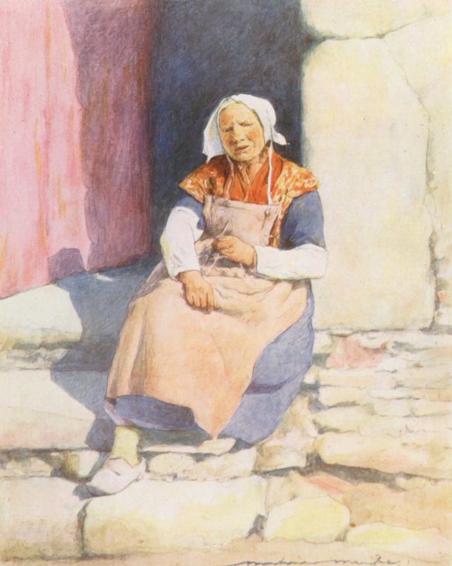 On the Steps of the Mill House, Pont-Aven by Mortimer Ludington Menpes