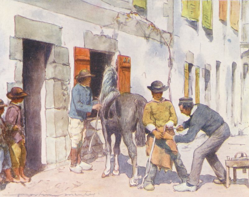Outside the Smithy, Pont-Aven by Mortimer Ludington Menpes