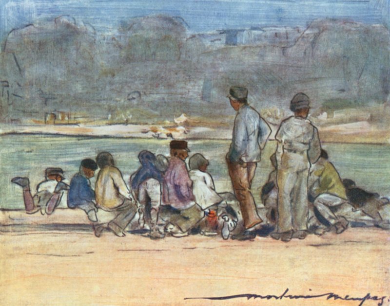 Pond at the Tuileries by Mortimer Ludington Menpes