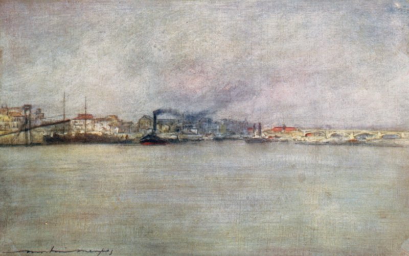 Steamers at Charenton by Mortimer Ludington Menpes
