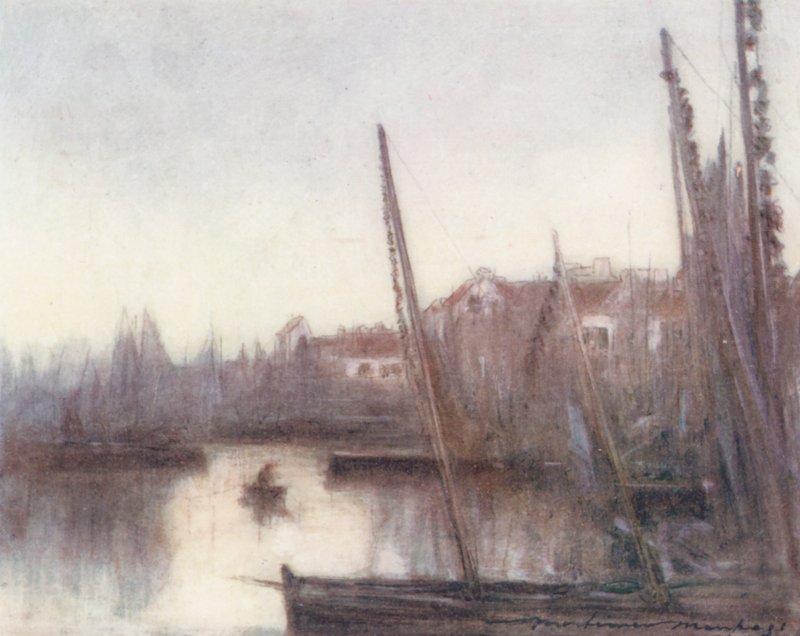 The Sardine Fleet, Concarneau by Mortimer Ludington Menpes