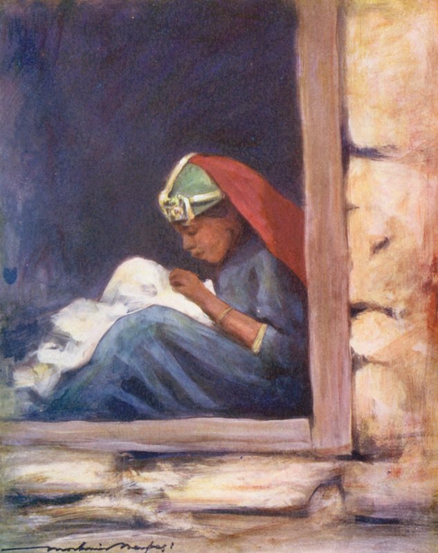 World’s Children: Sewing by Mortimer Ludington Menpes