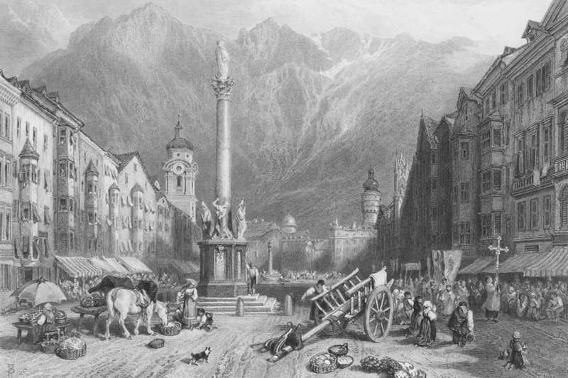 Innspruck (engraving) by Myles Birket (after) Foster