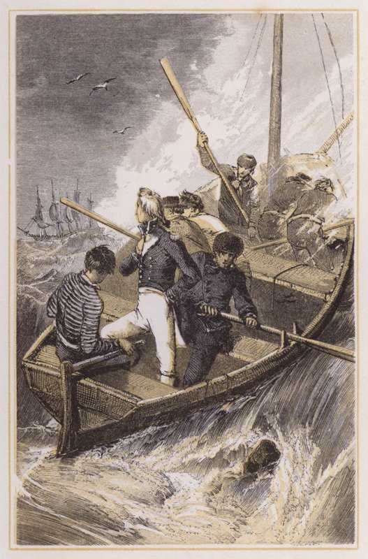 Nelson put on board his ship during a storm by Myles Birket (after) Foster