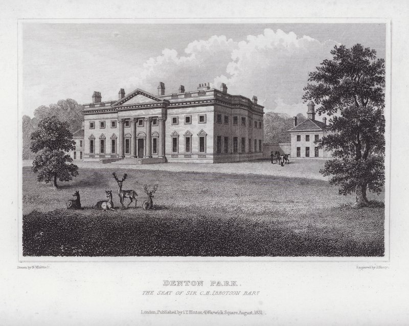 Denton Park, the Seat of Sir C H Ibbotson by Nathaniel (after) Whittock