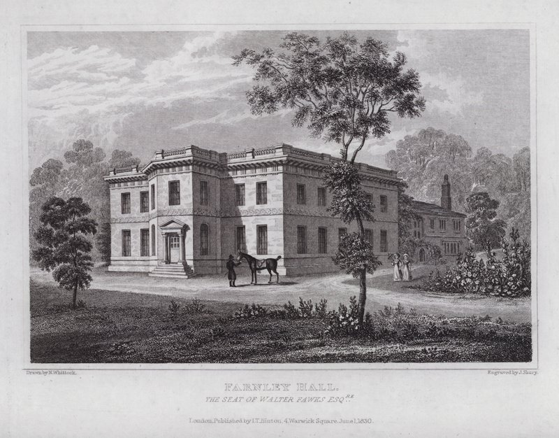 Farnley Hall, the Seat of Walter Fawks by Nathaniel (after) Whittock
