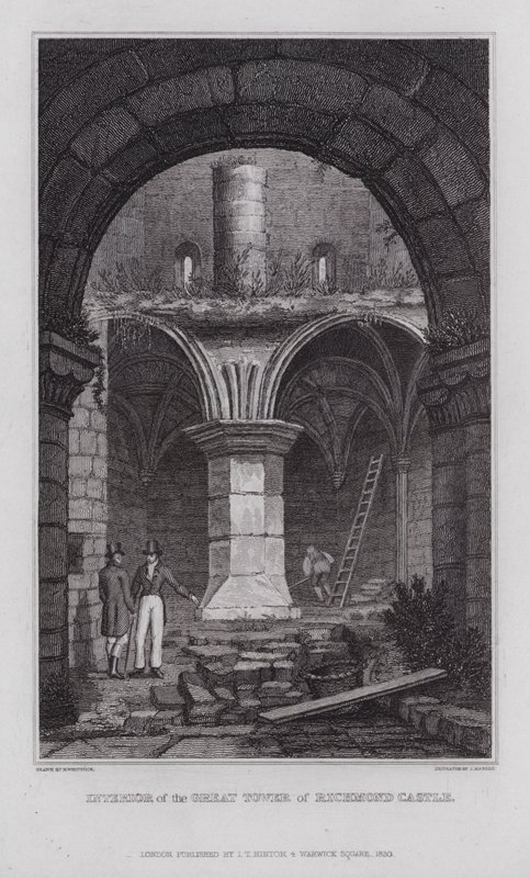 Interior of the Great Tower of Richmond Castle by Nathaniel (after) Whittock