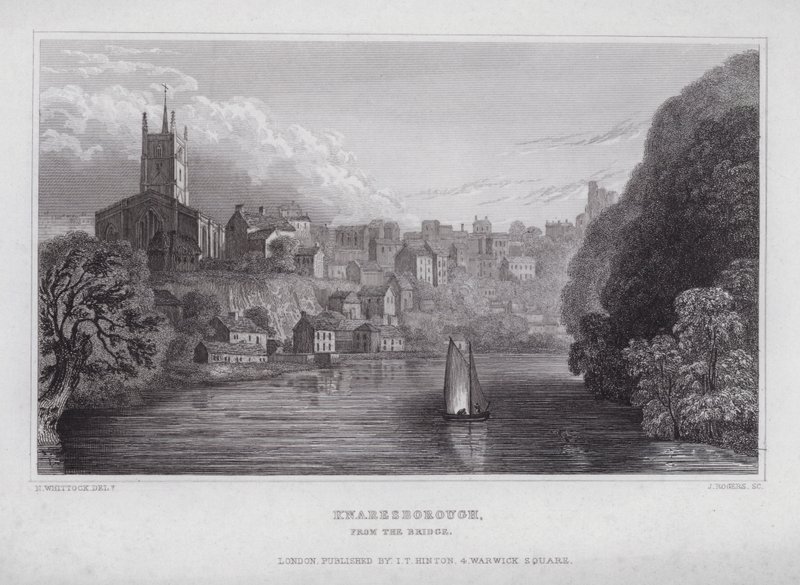 Knaresborough, from the Bridge by Nathaniel (after) Whittock