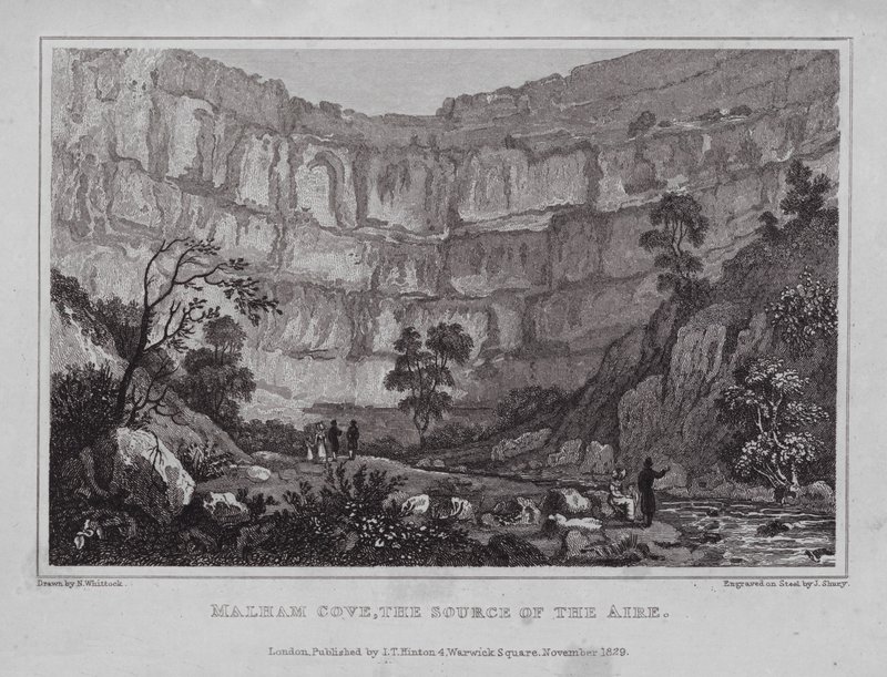 Malham Cove, the Source of the Aire by Nathaniel (after) Whittock